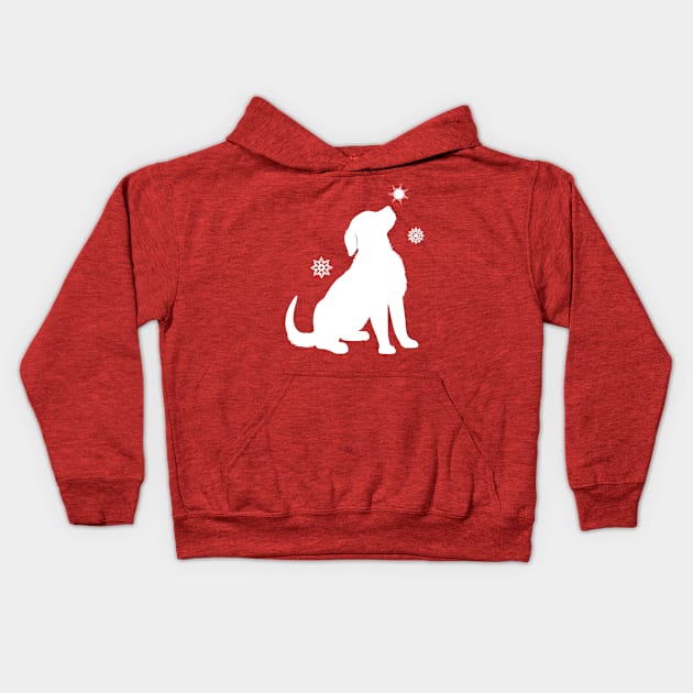 Golden Retriever Puppy with Snowflakes at the Holidays Kids Hoodie by PenguinCornerStore